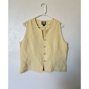 Tommy Bahama Vintage Yellow Button Front best top  100% Silk Y2K Size Large